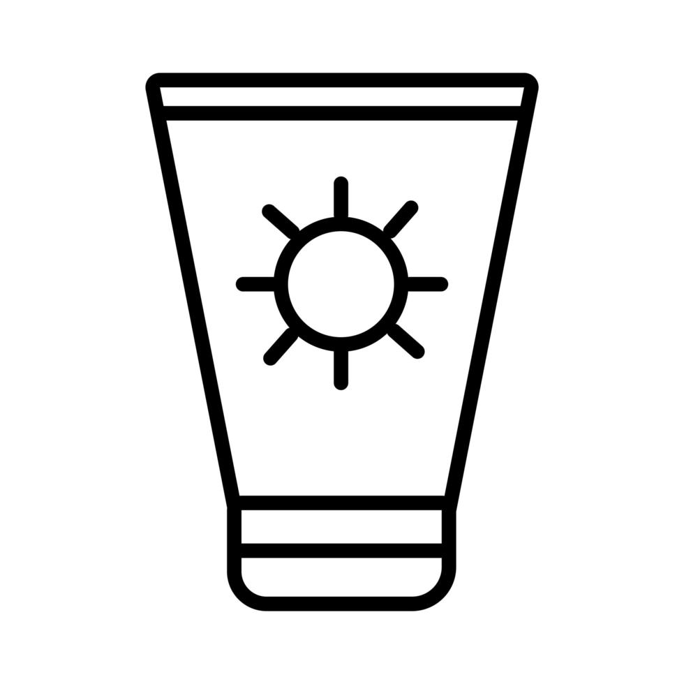 sun blocker cream product line style icon vector