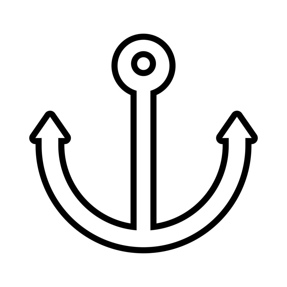 anchor marine style line icon vector