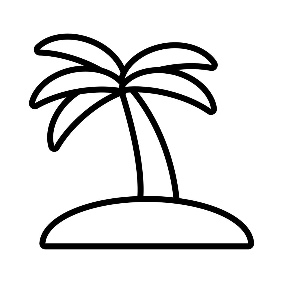 tree palms summer line style icon vector