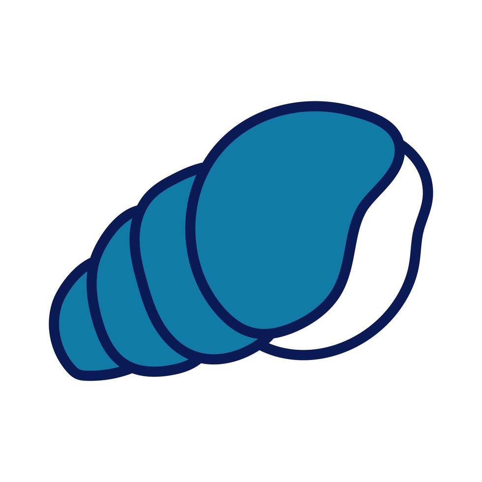 icono de estilo de relleno y línea de animales marinos de concha vector