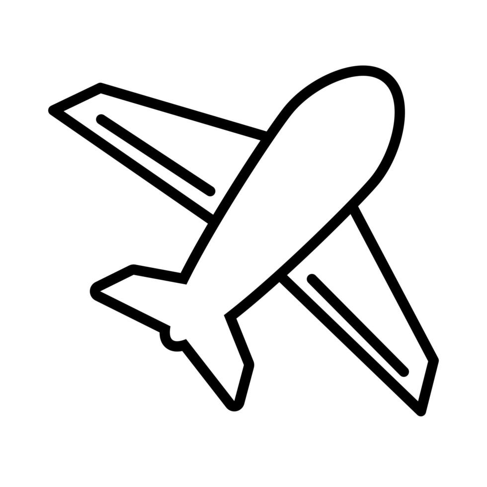 airplane flying line style icon vector