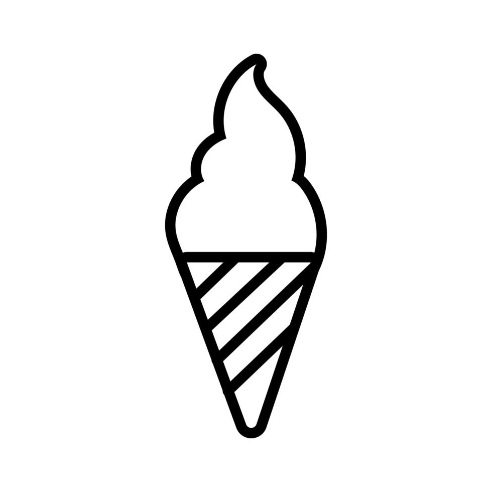 delicious ice cream line style icon vector