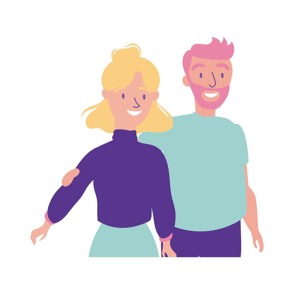 feliz celebración del día de la amistad con pareja estilo plano pastel vector