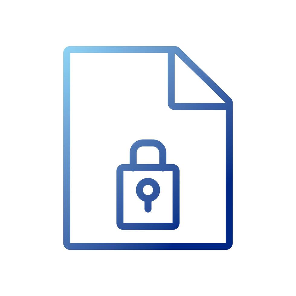 paper document with padlock gradient style icon vector
