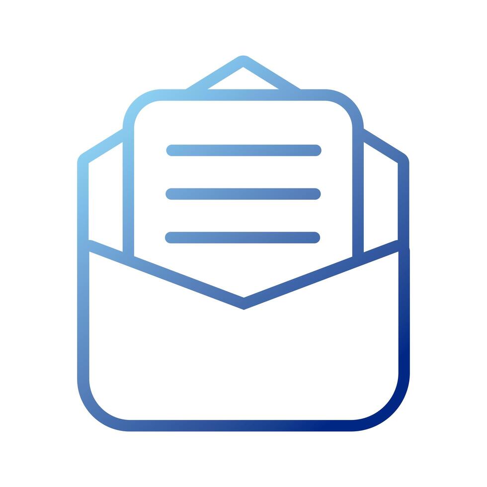 envelope mail gradient style icon vector