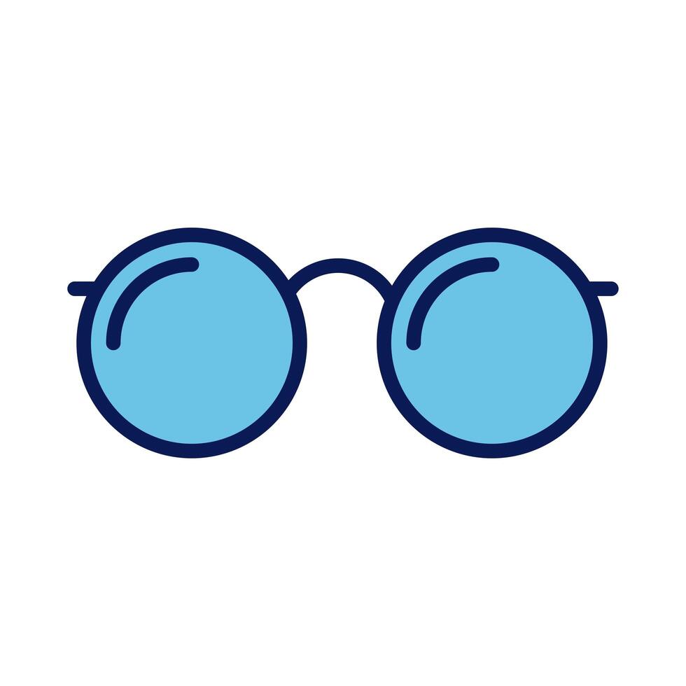 eye glasses optical accessory line and fill style vector