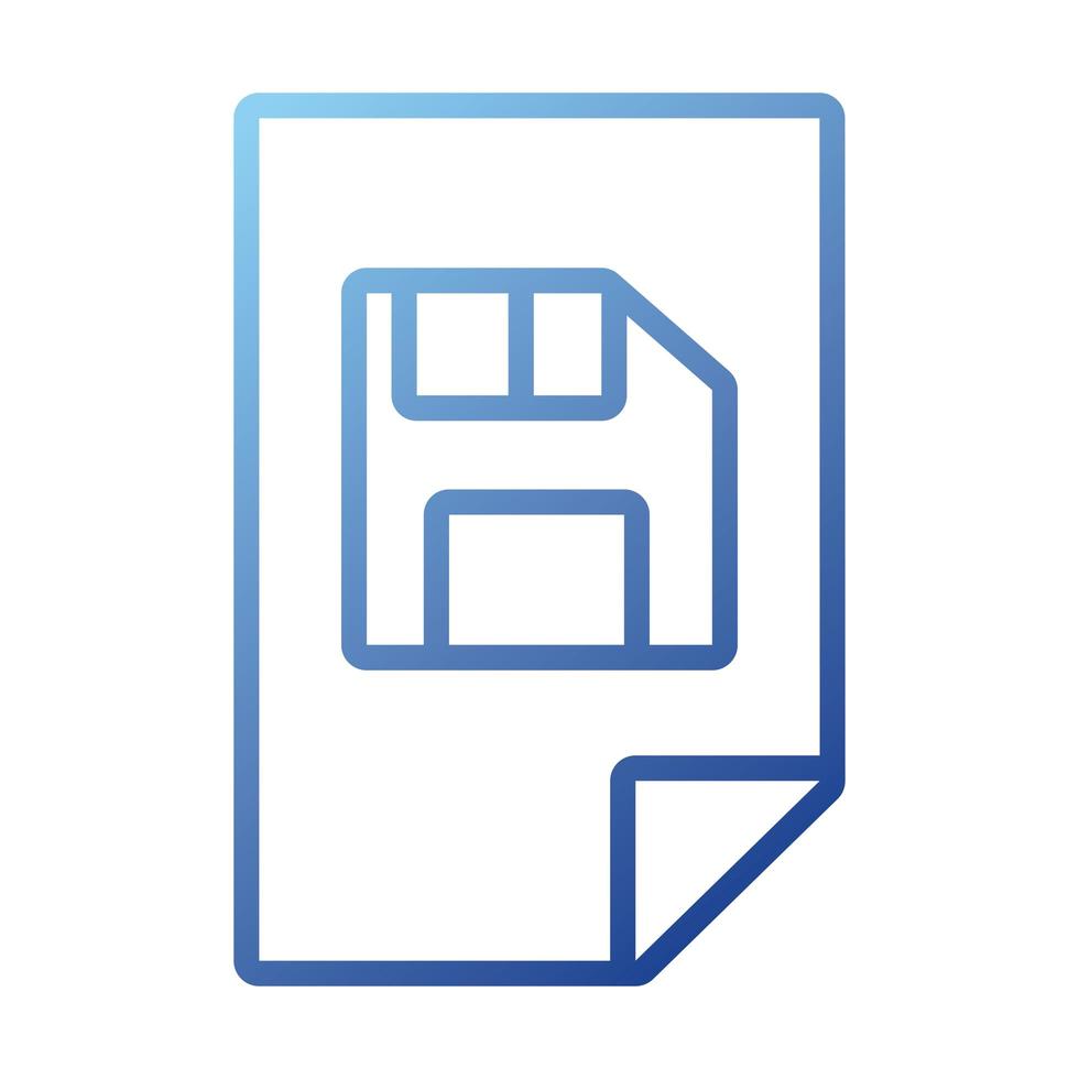 paper document with floppy gradient style icon vector