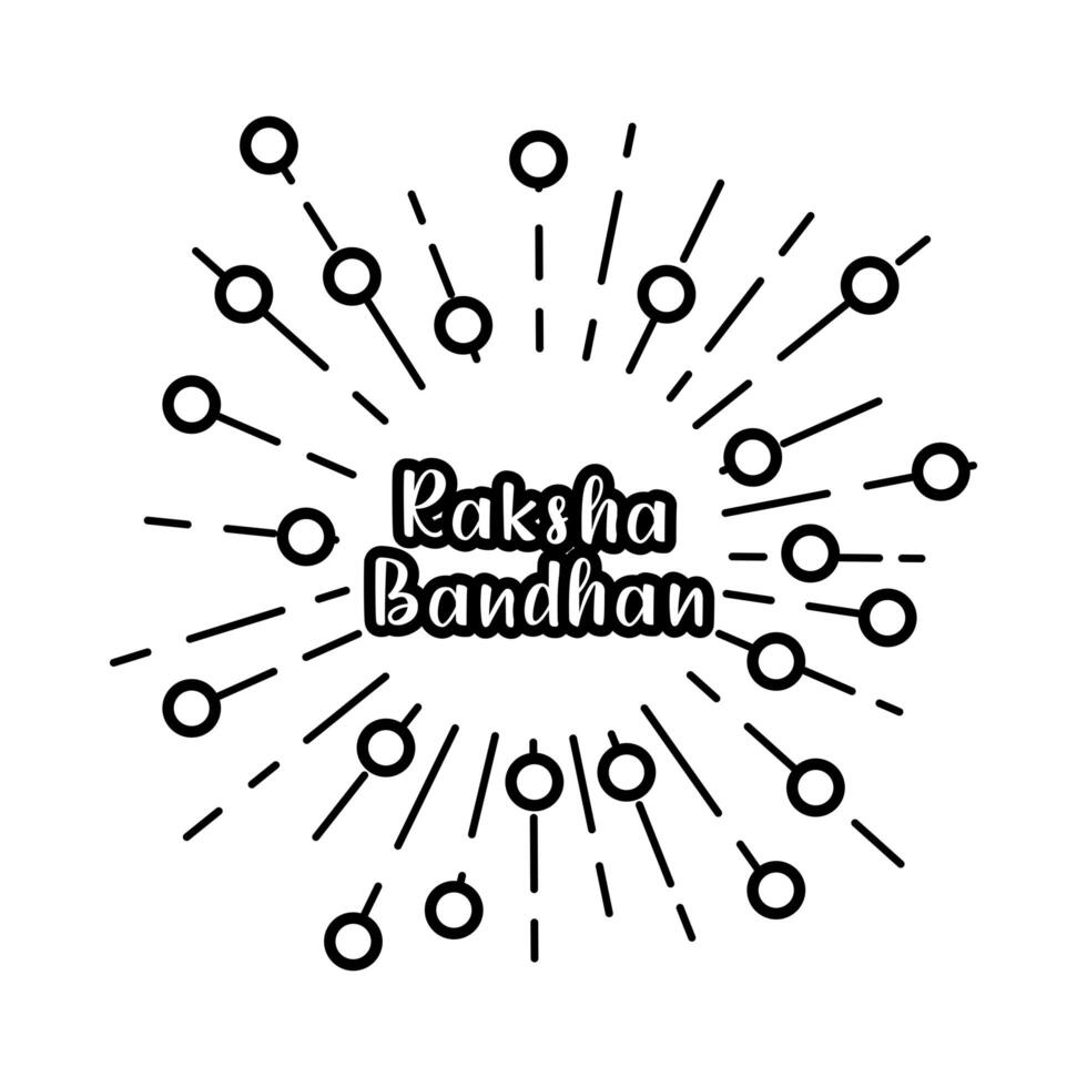 happy raksha bandhan fireworks splash with balls line style vector