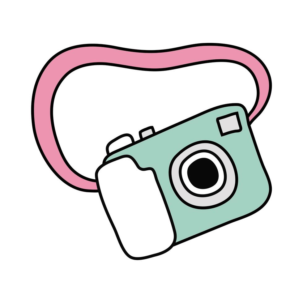 icono de estilo de forma libre de cámara fotográfica vector