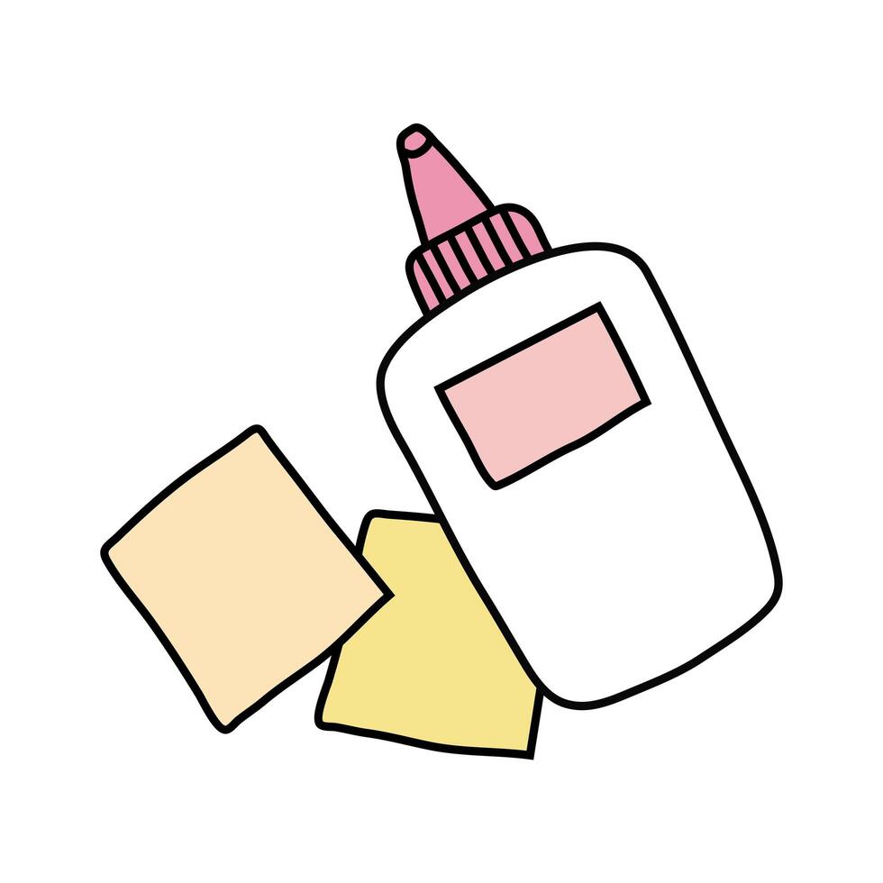 glue bottle school supply icon vector