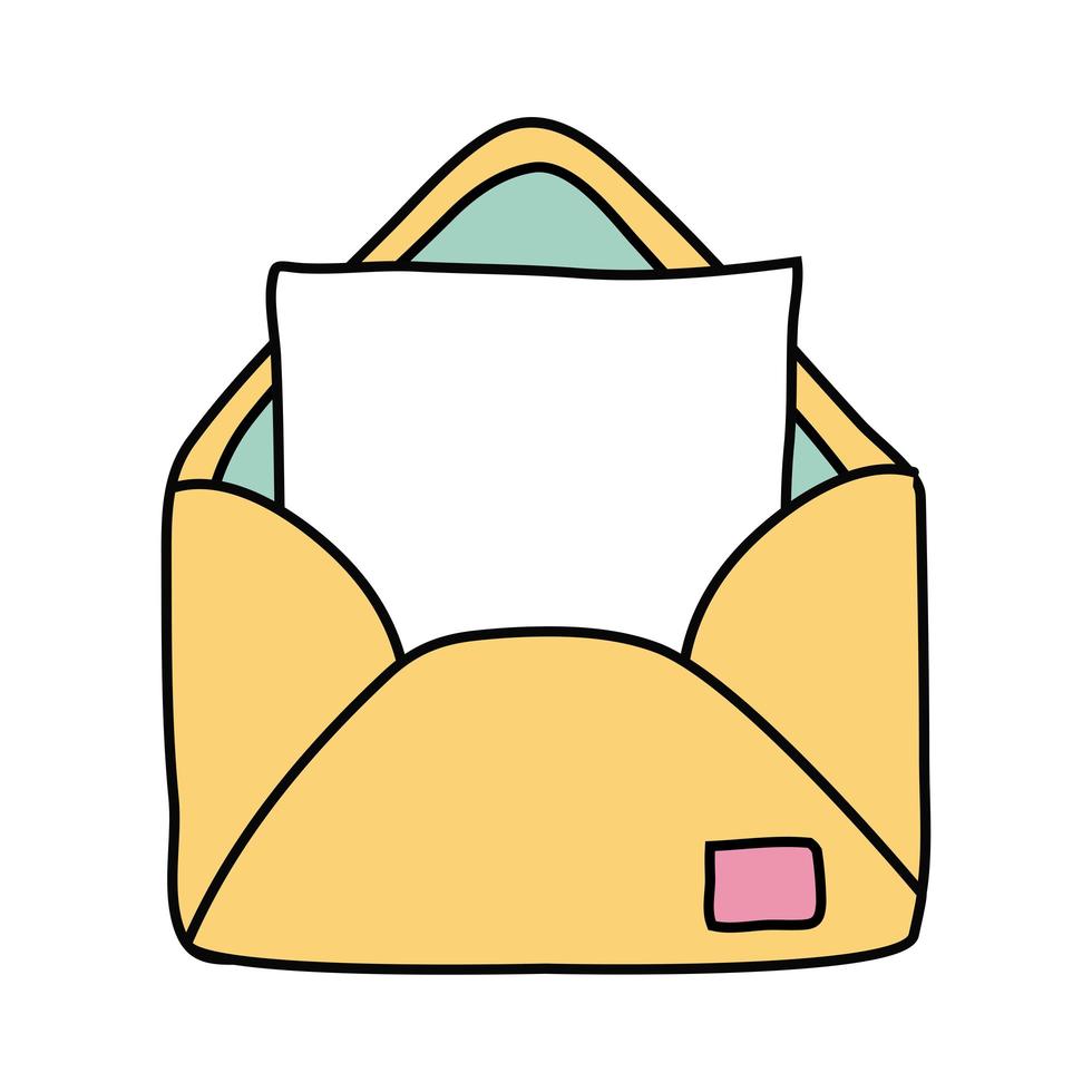 sobre correo postal icono de estilo de forma libre vector