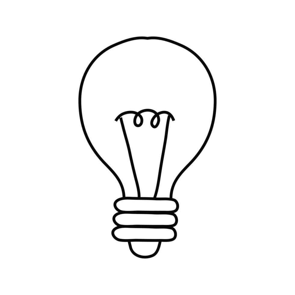 icono de estilo de línea de luz de bombilla vector