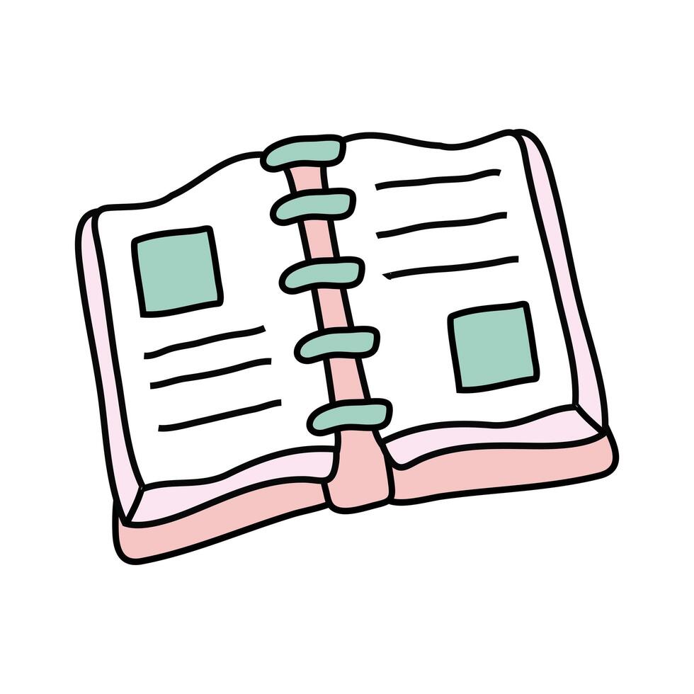 notebook school supply free form style icon vector