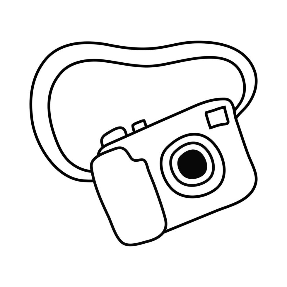 photographic camera line style icon vector