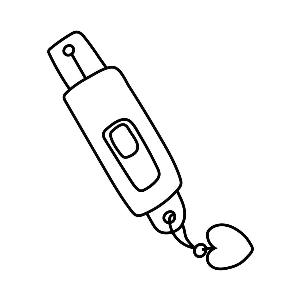 icono de estilo de línea de memoria usb vector