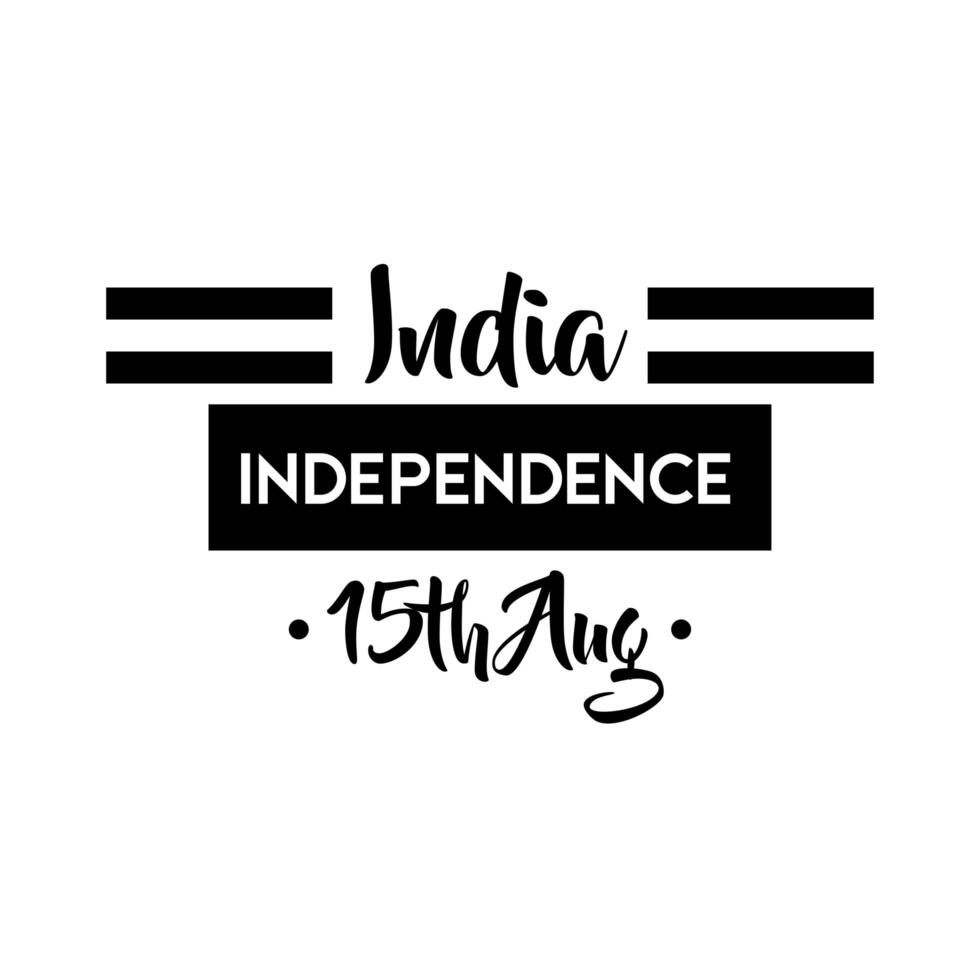 india independence day celebration with flags silhouette style vector