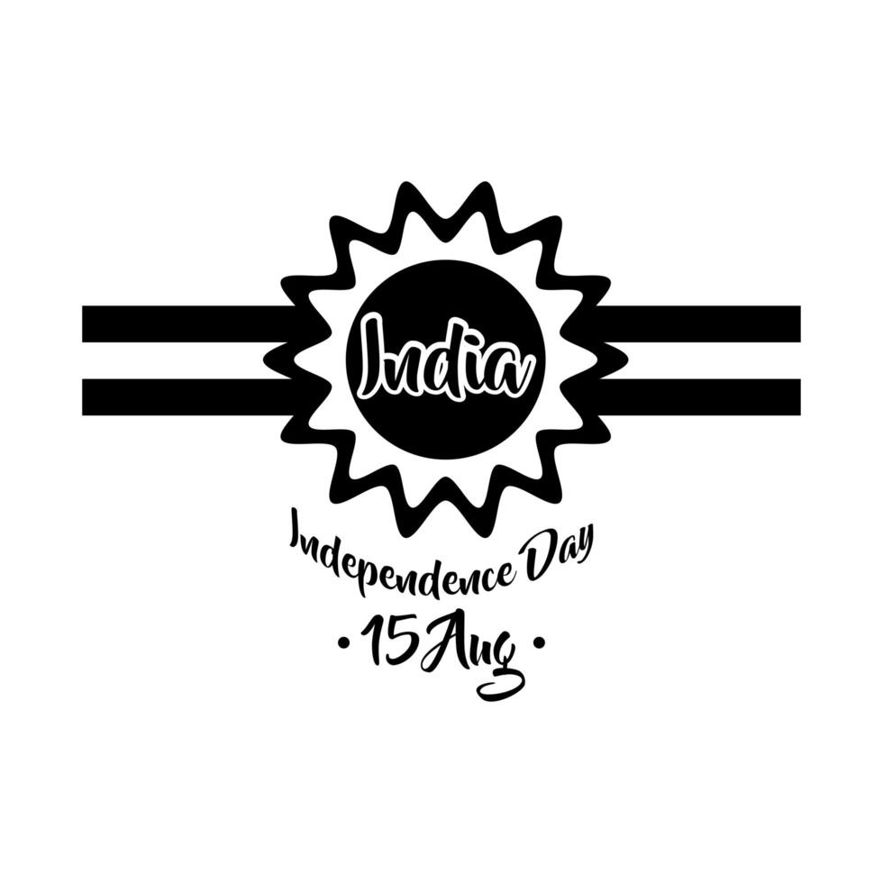 india independence day celebration with lace silhouette style vector