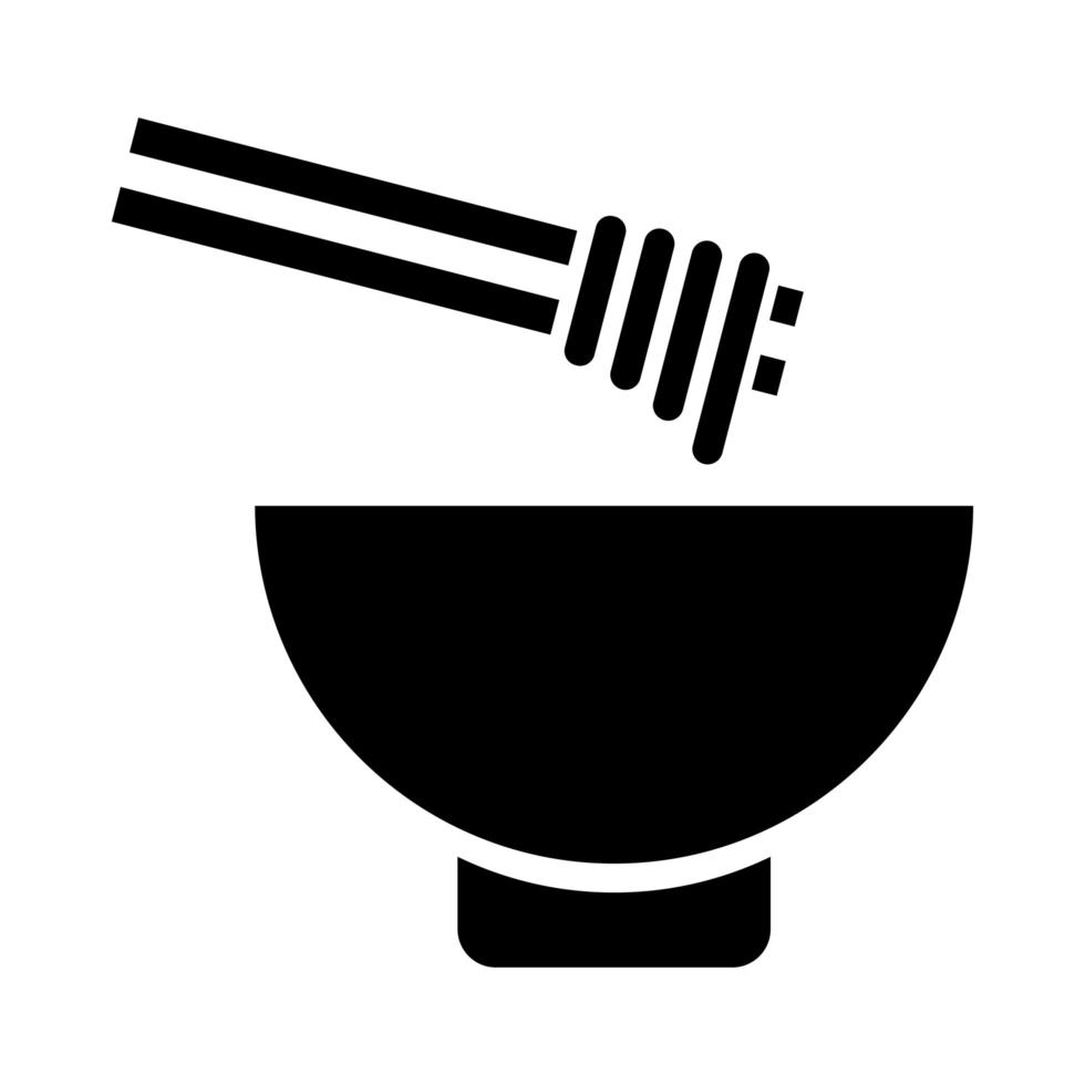 dish with spaghetti chinesse food line style vector