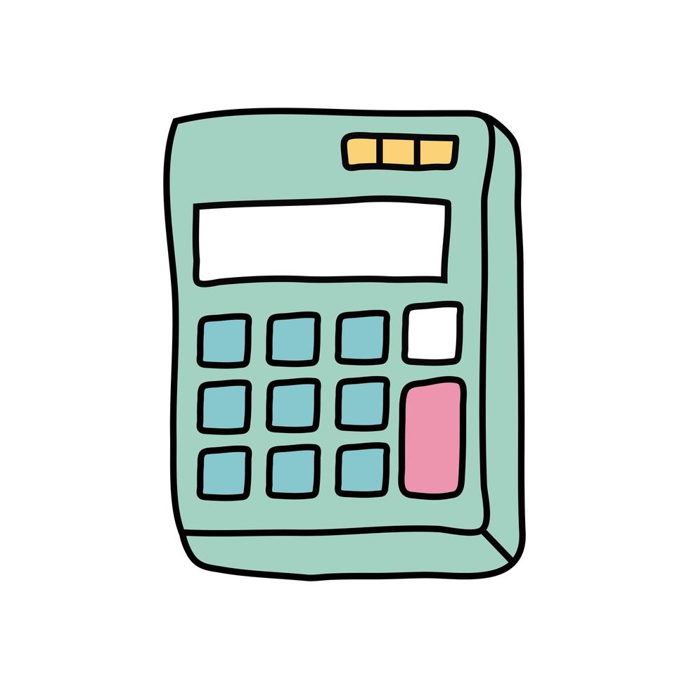 calculator math device free form style icon vector