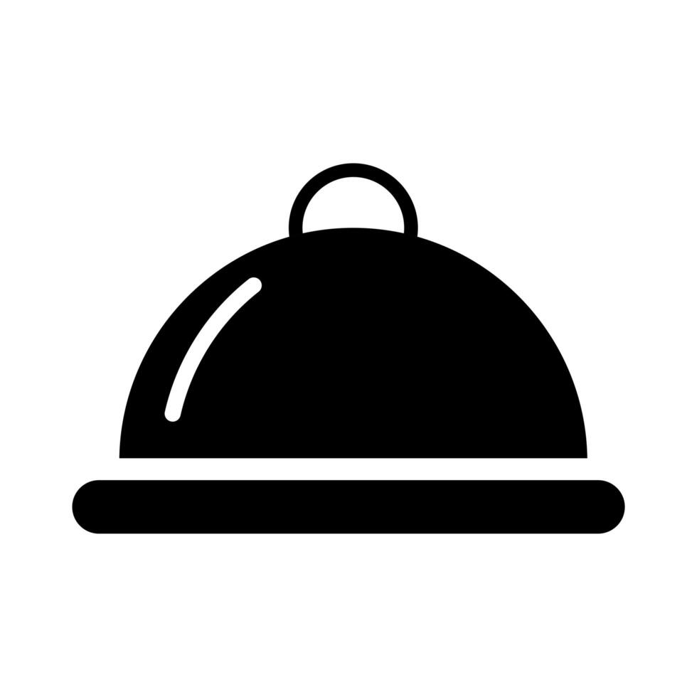 tray server dish silhouette style icon vector