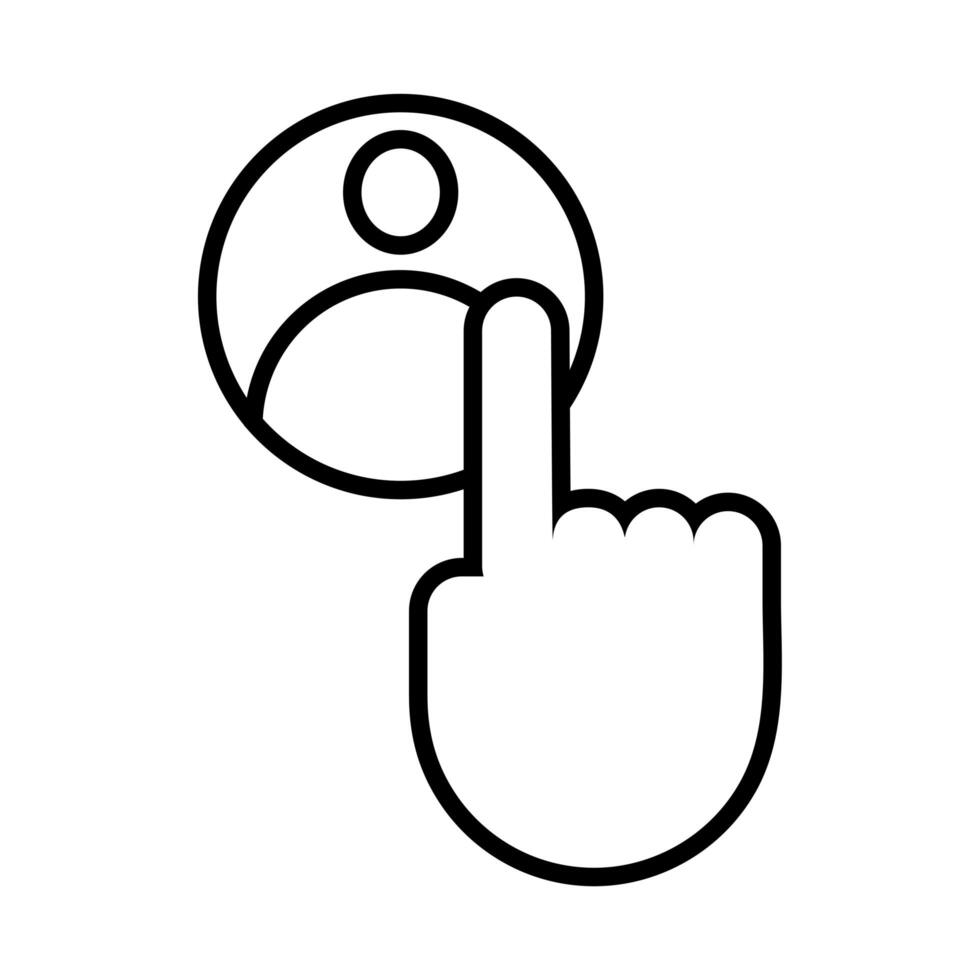 hand index button line style vector