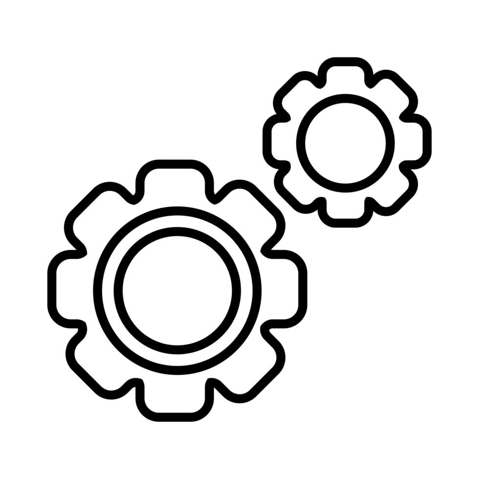 gears settings line style icon vector