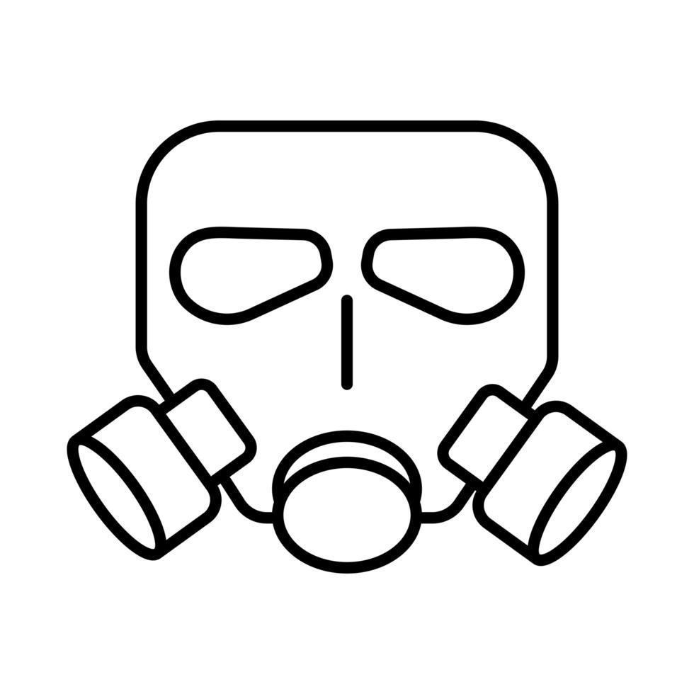 icono de estilo de línea de máscara de bioseguridad vector
