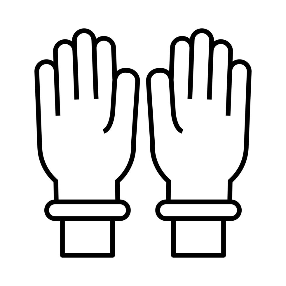 hands with rubber gloves line style vector