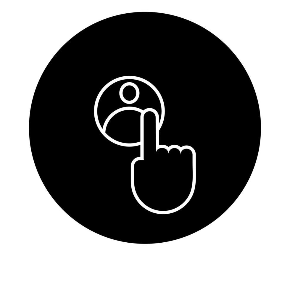 hand index button line style vector