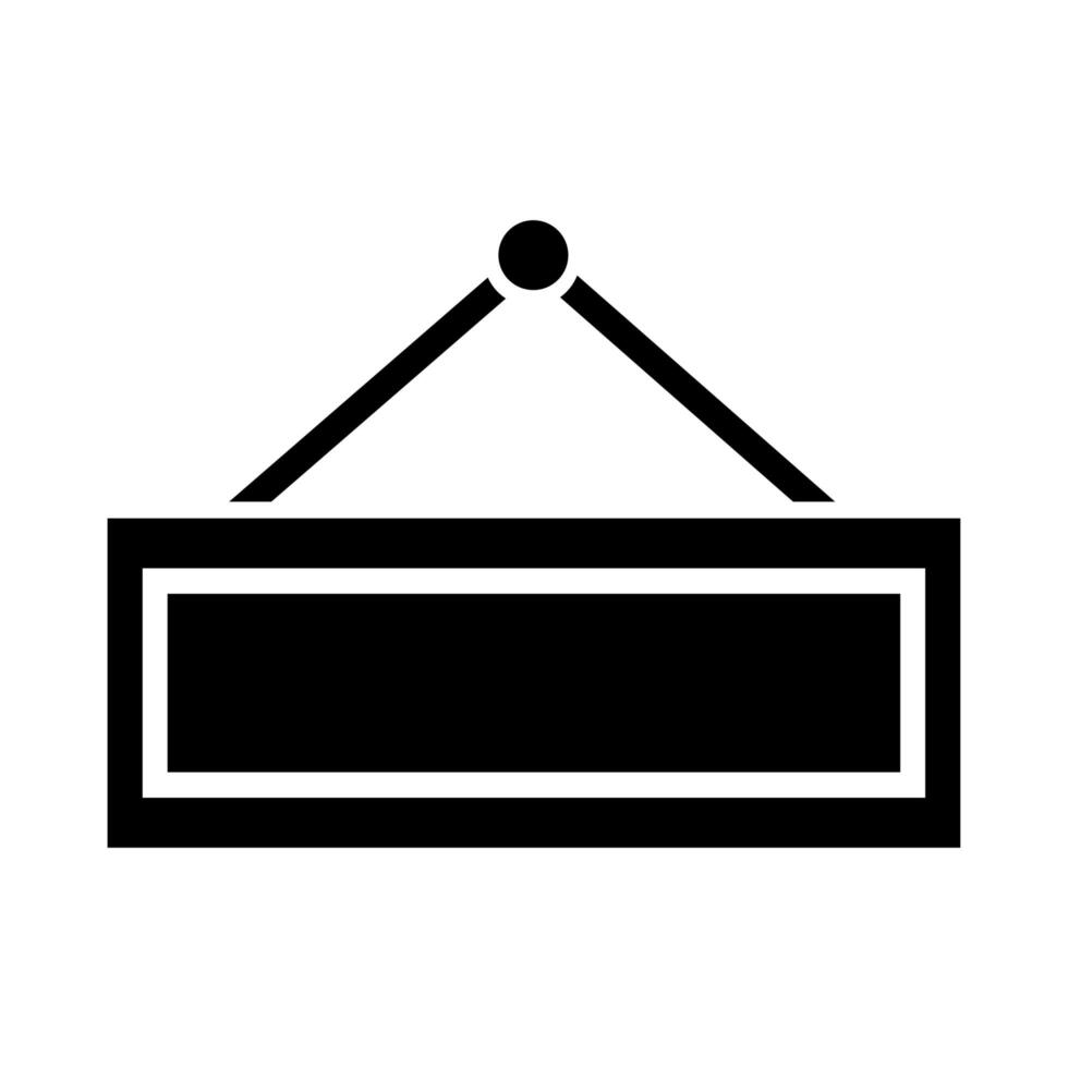 open label hanging silhouette style icon vector