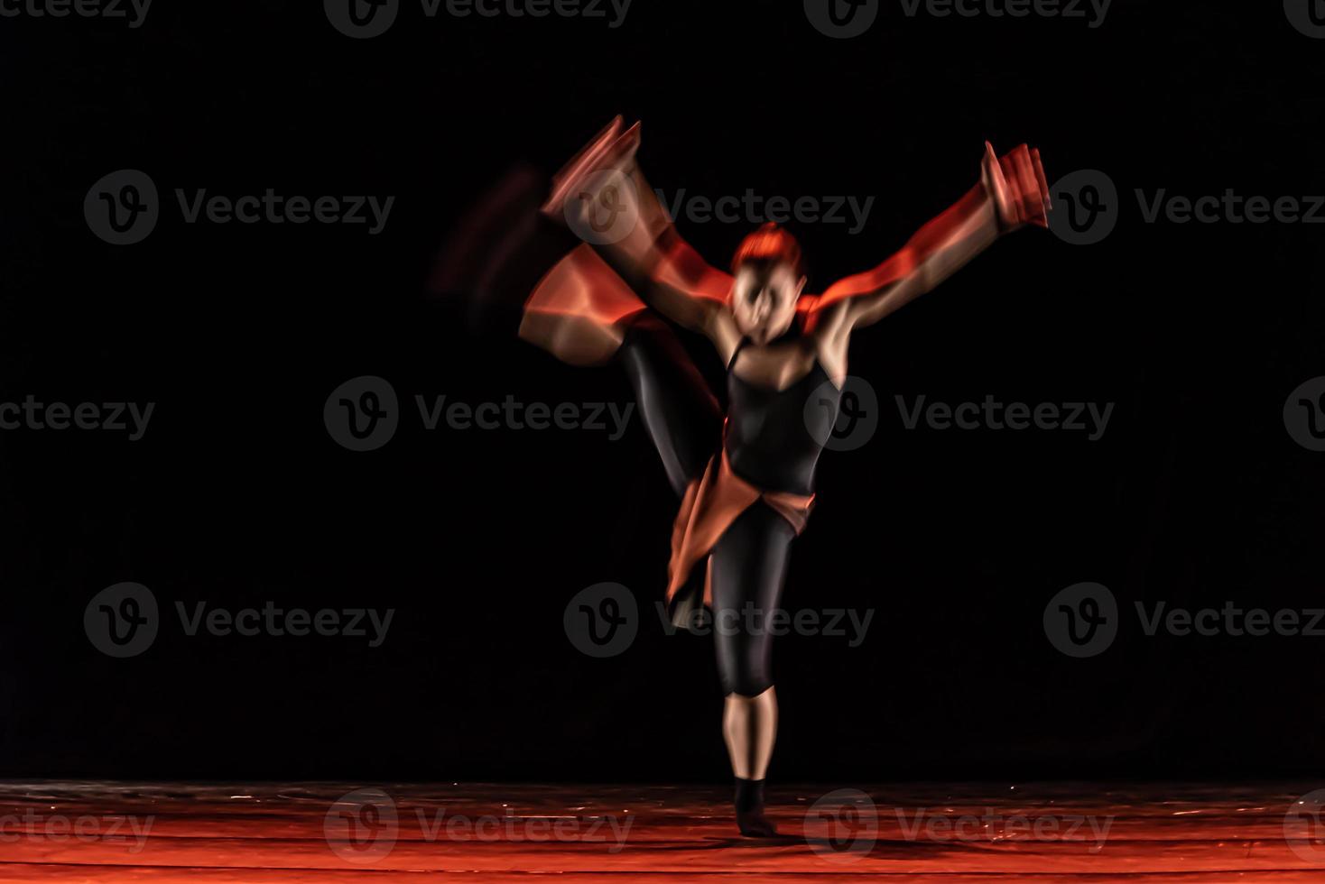 The abstract movement of the dance photo