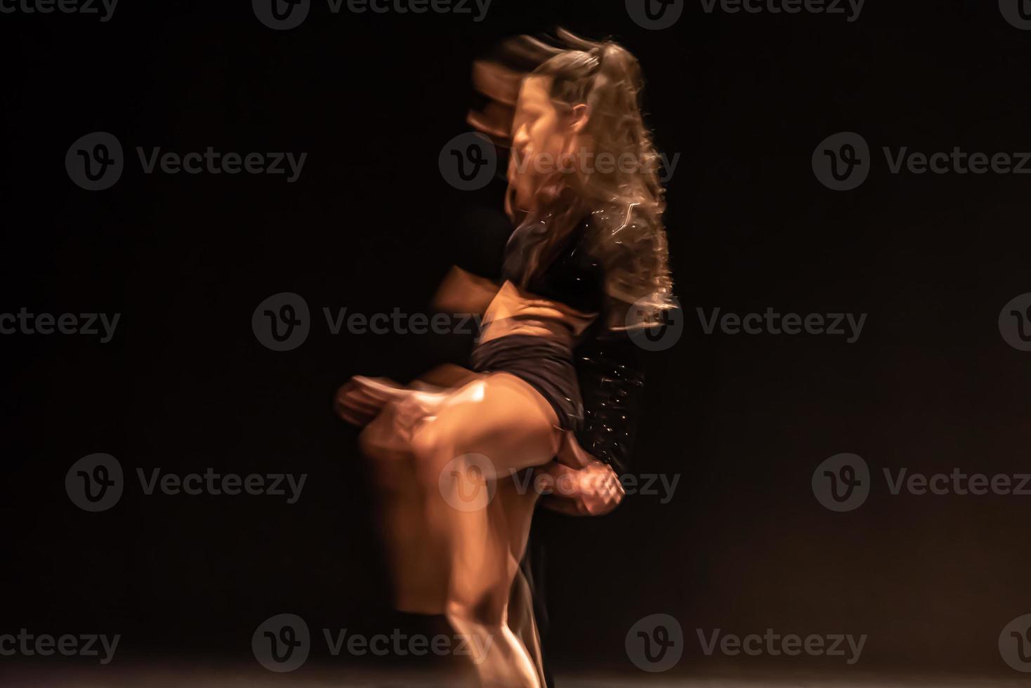 The abstract movement of the dance photo