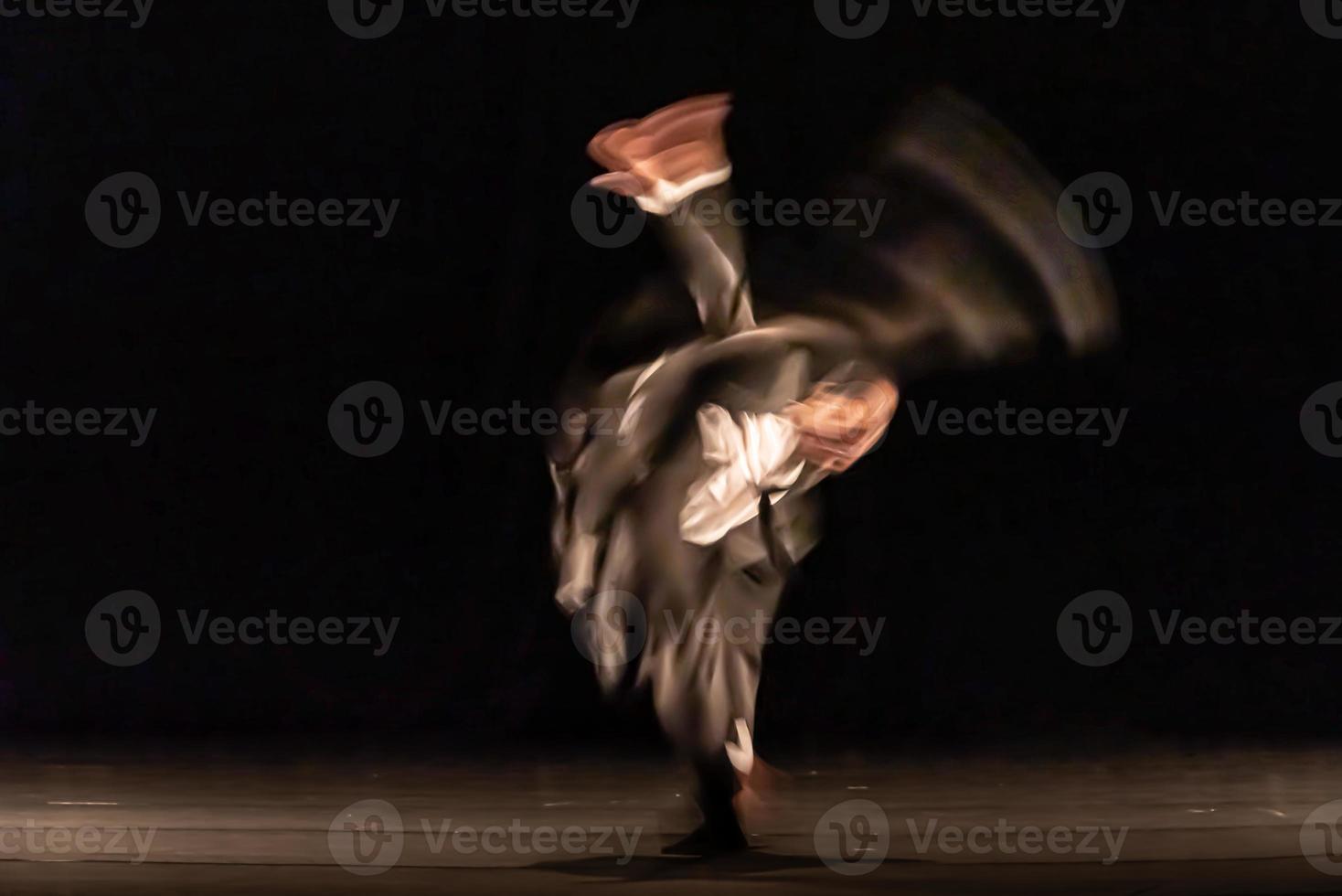 The abstract movement of the dance photo