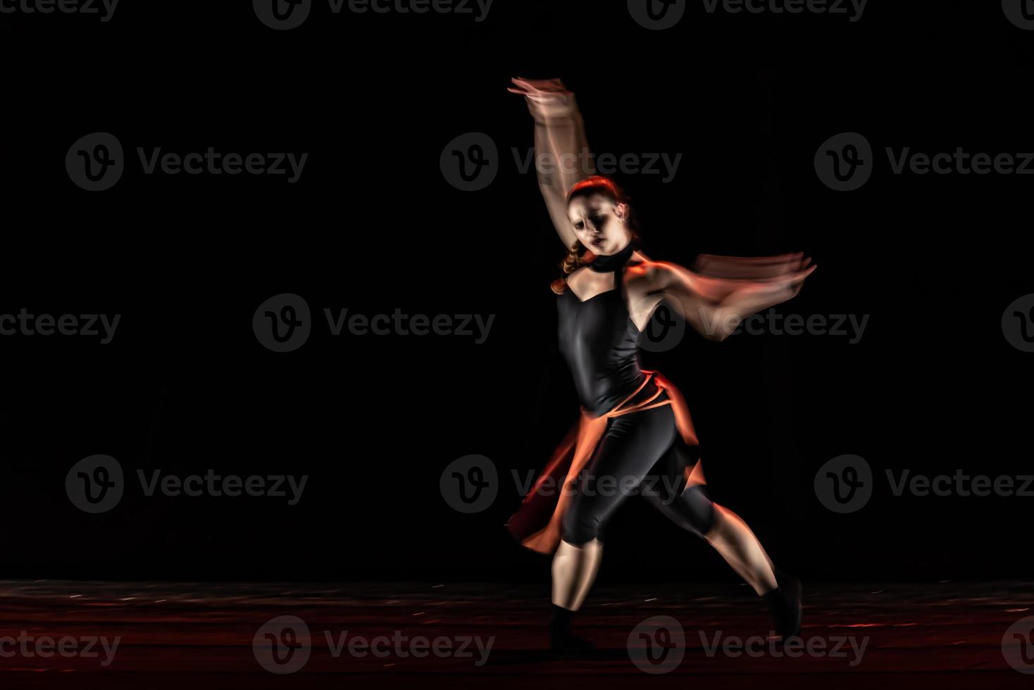 The abstract movement of the dance photo