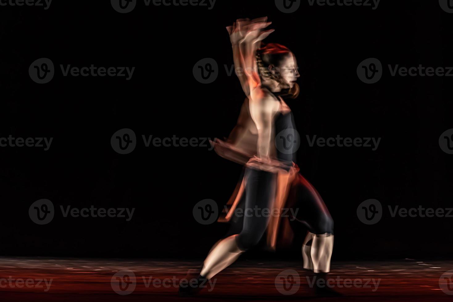 The abstract movement of the dance photo
