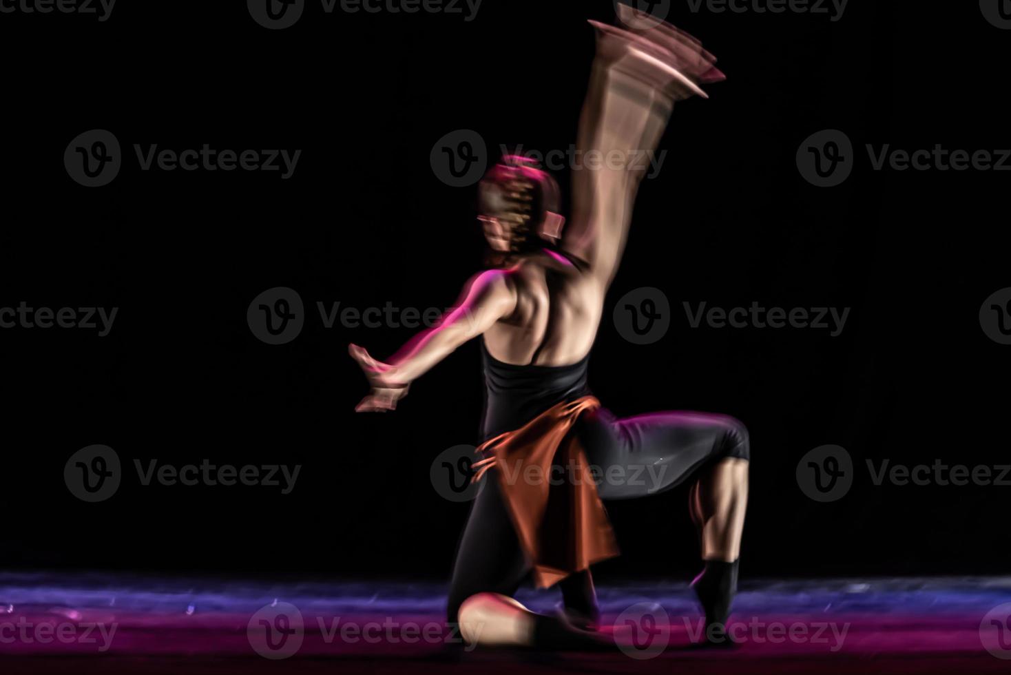 The abstract movement of the dance photo