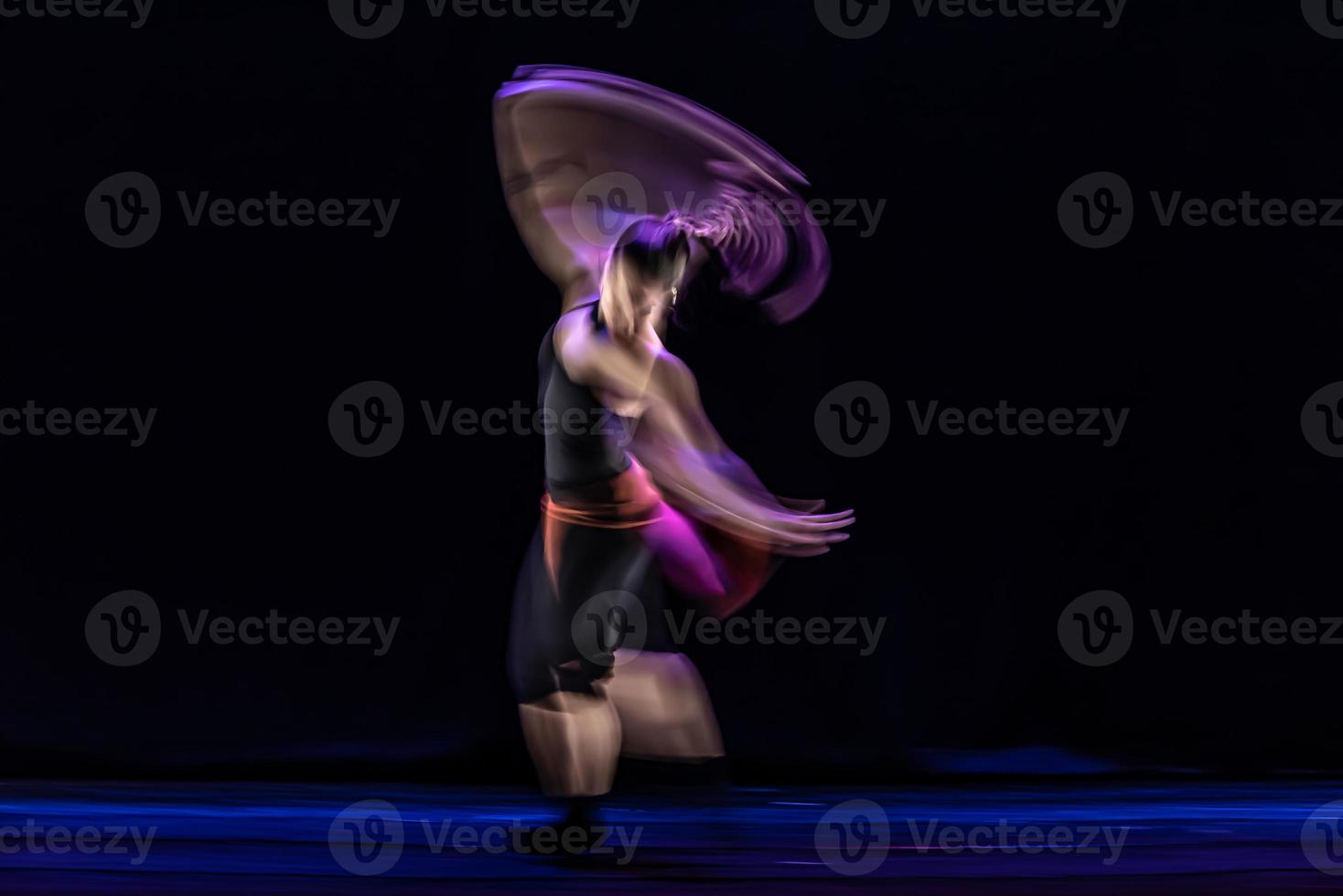 The abstract movement of the dance photo