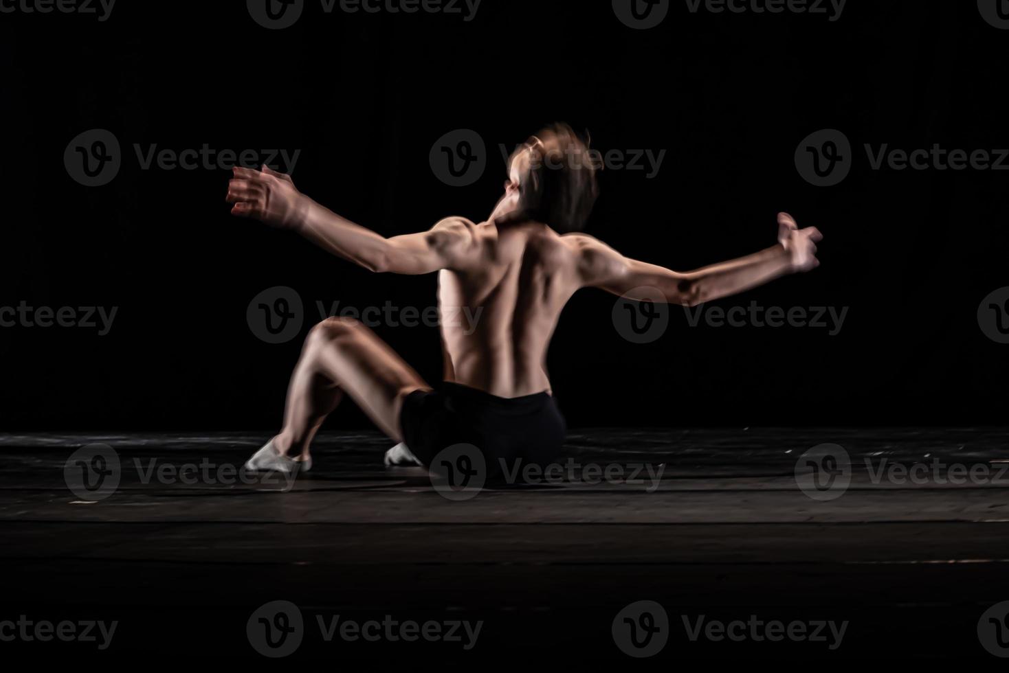 The abstract movement of the dance photo