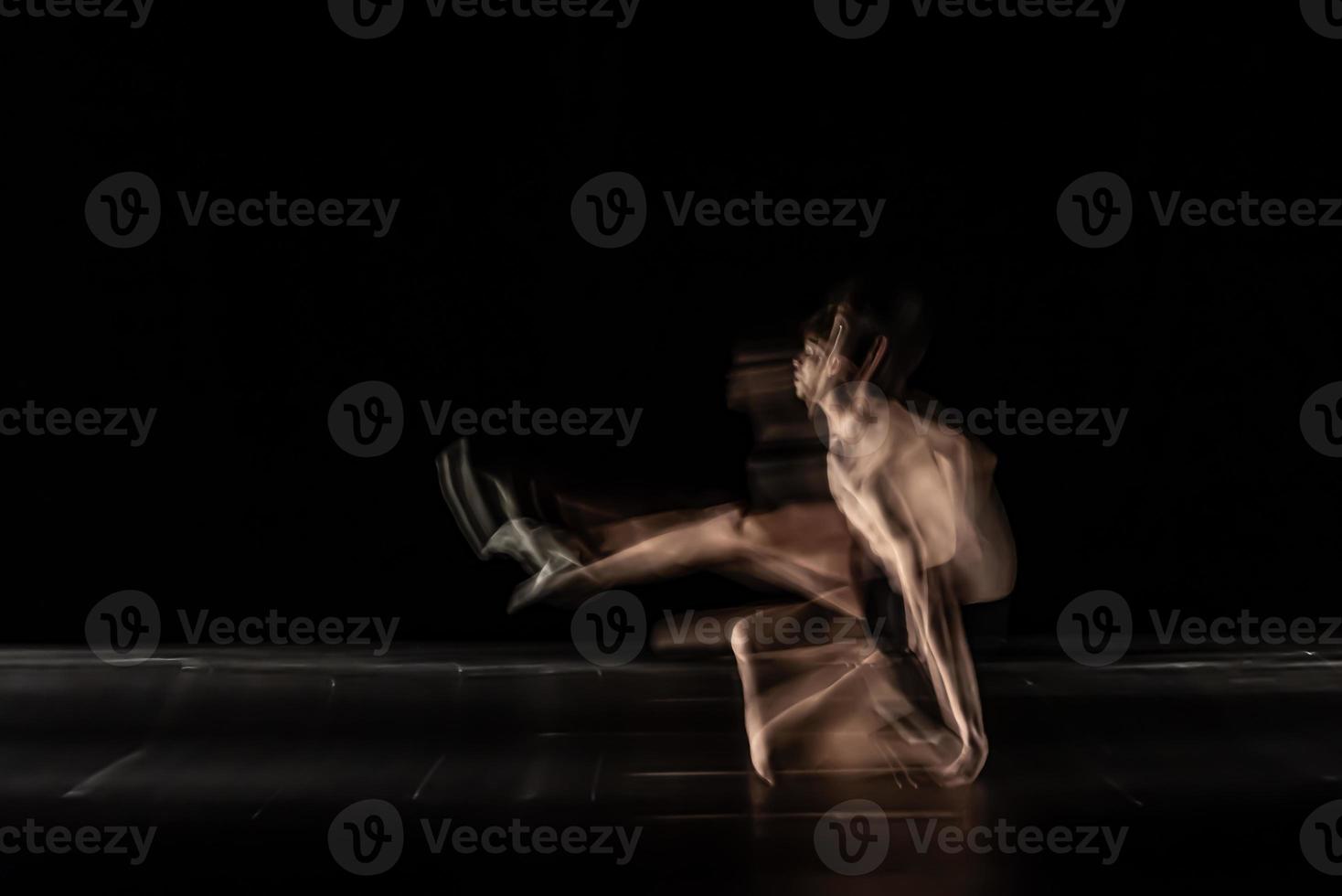 The abstract movement of the dance photo