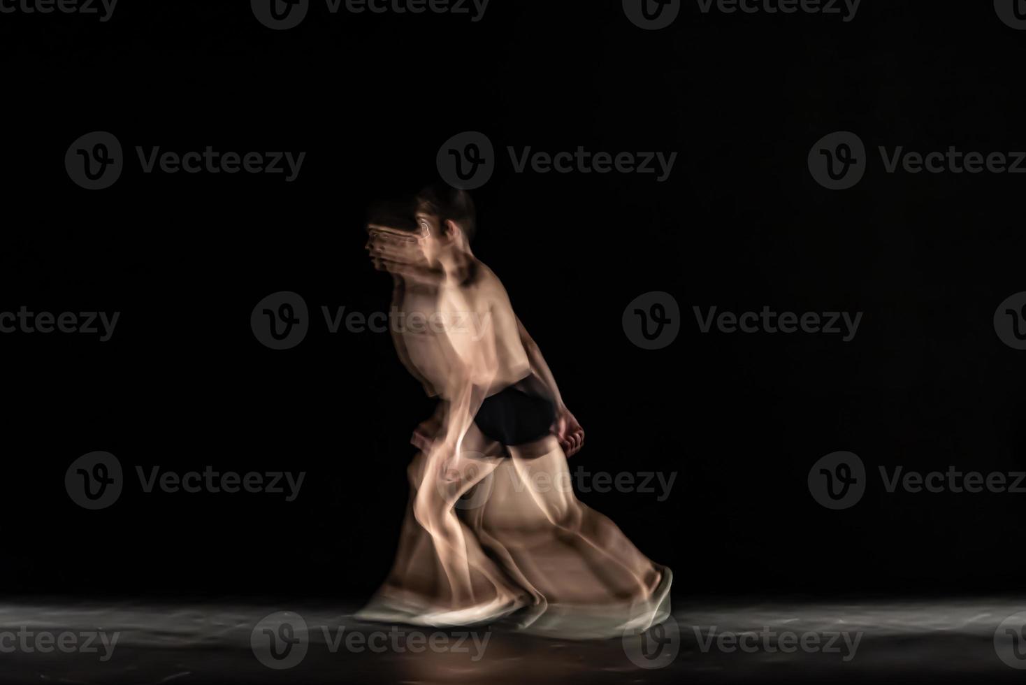 The abstract movement of the dance photo