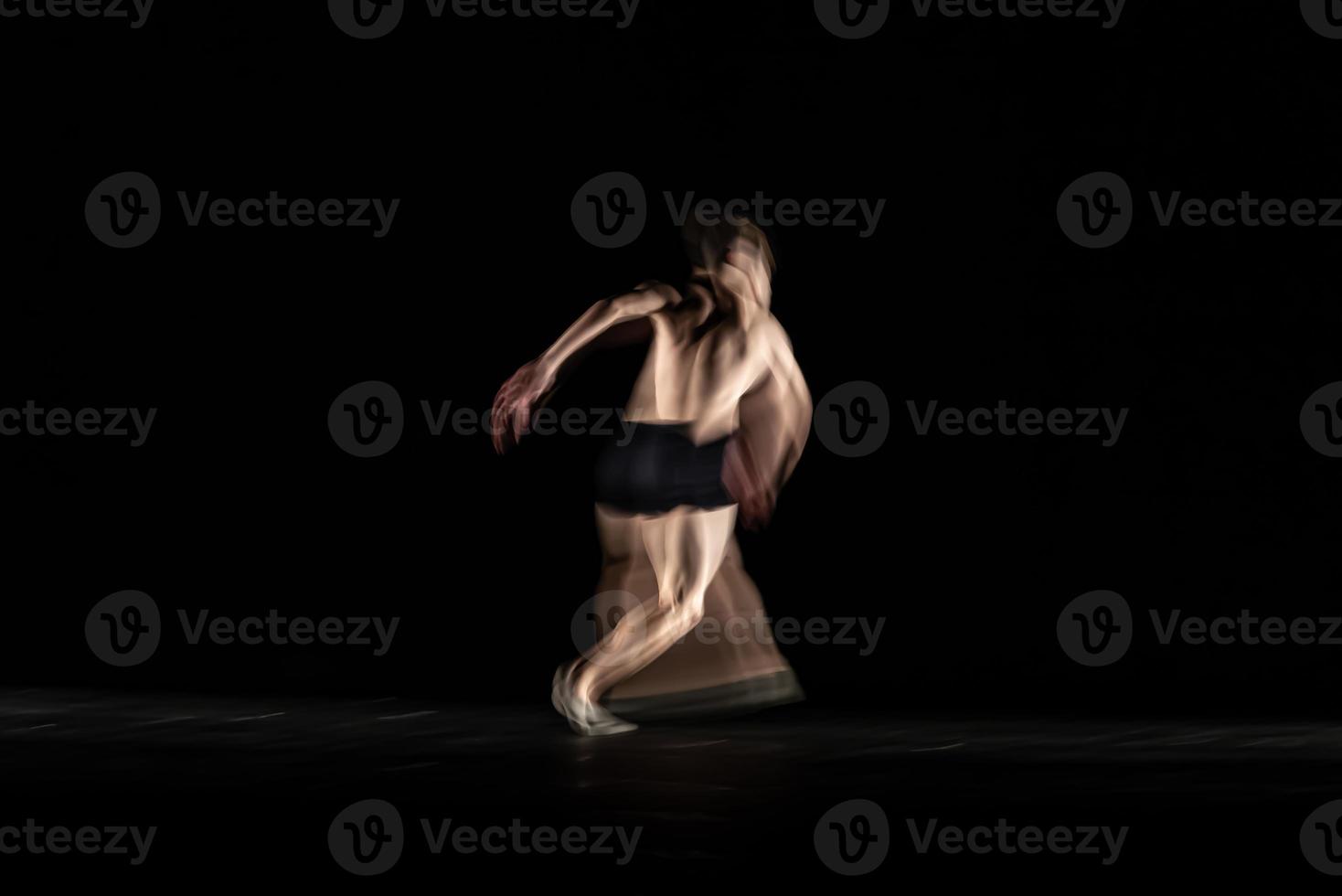 The abstract movement of the dance photo