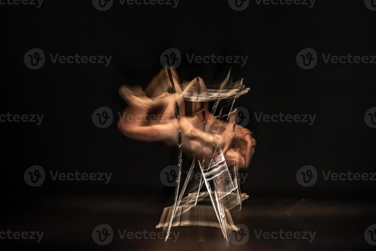 The abstract movement of the dance photo