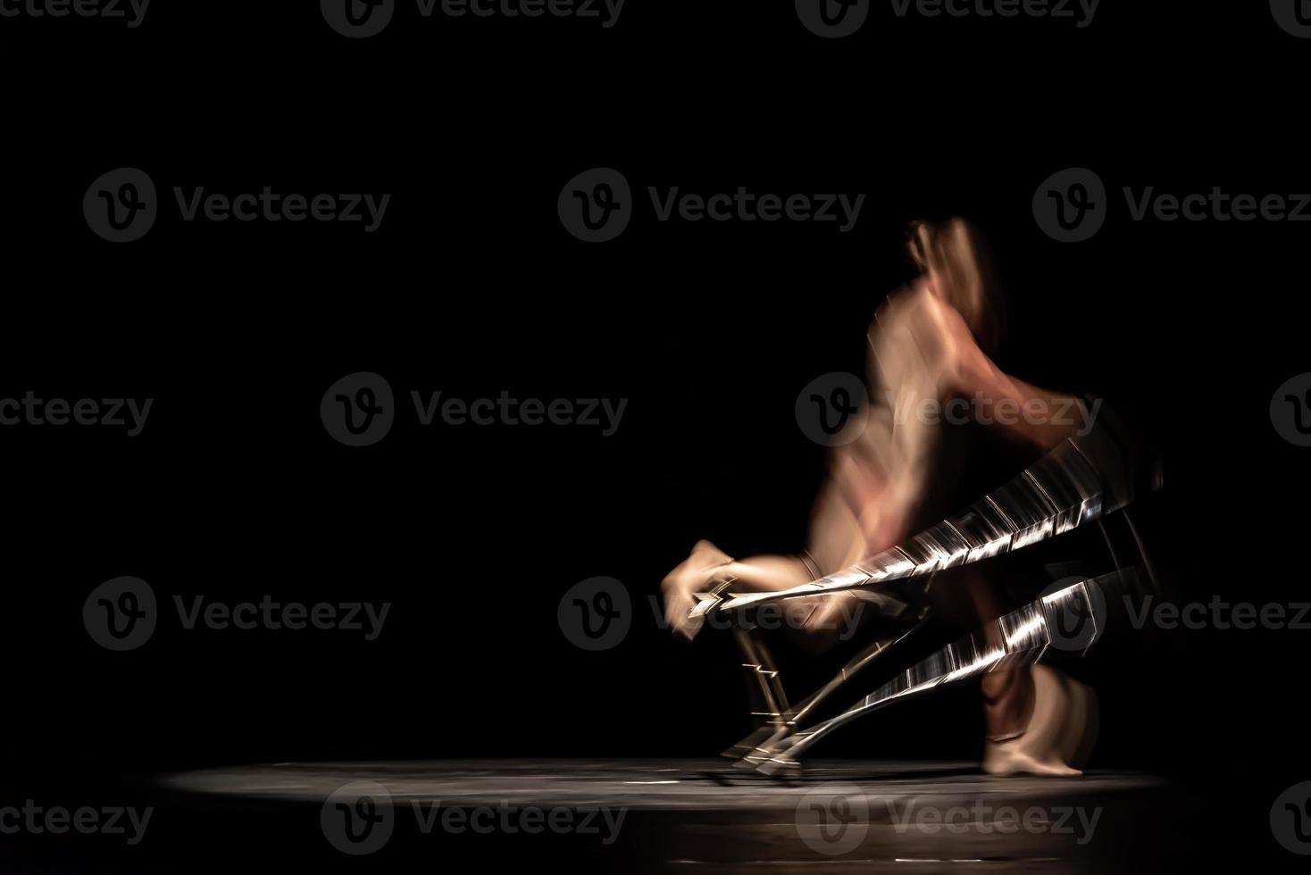 The abstract movement of the dance photo