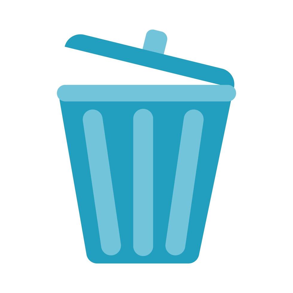 waste bin flat style icon vector