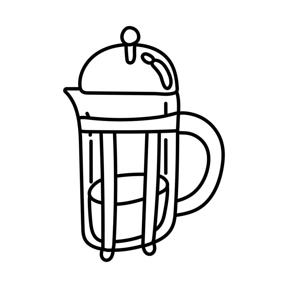 coffee kettle drink line style icon vector