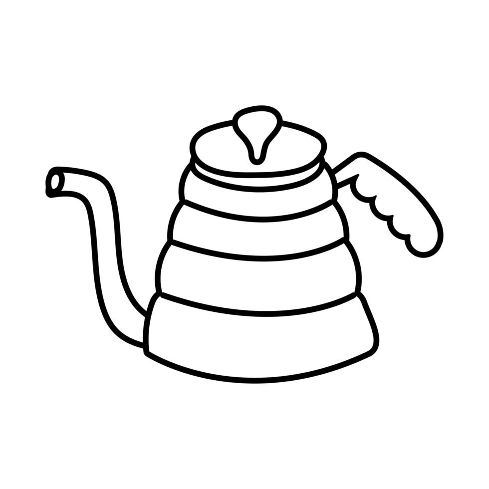 coffee in teapot drink line style icon vector
