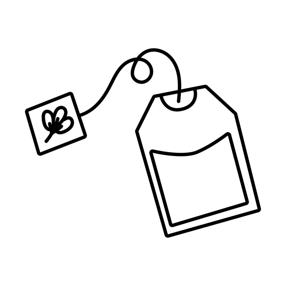 tea bag beverage line style icon vector