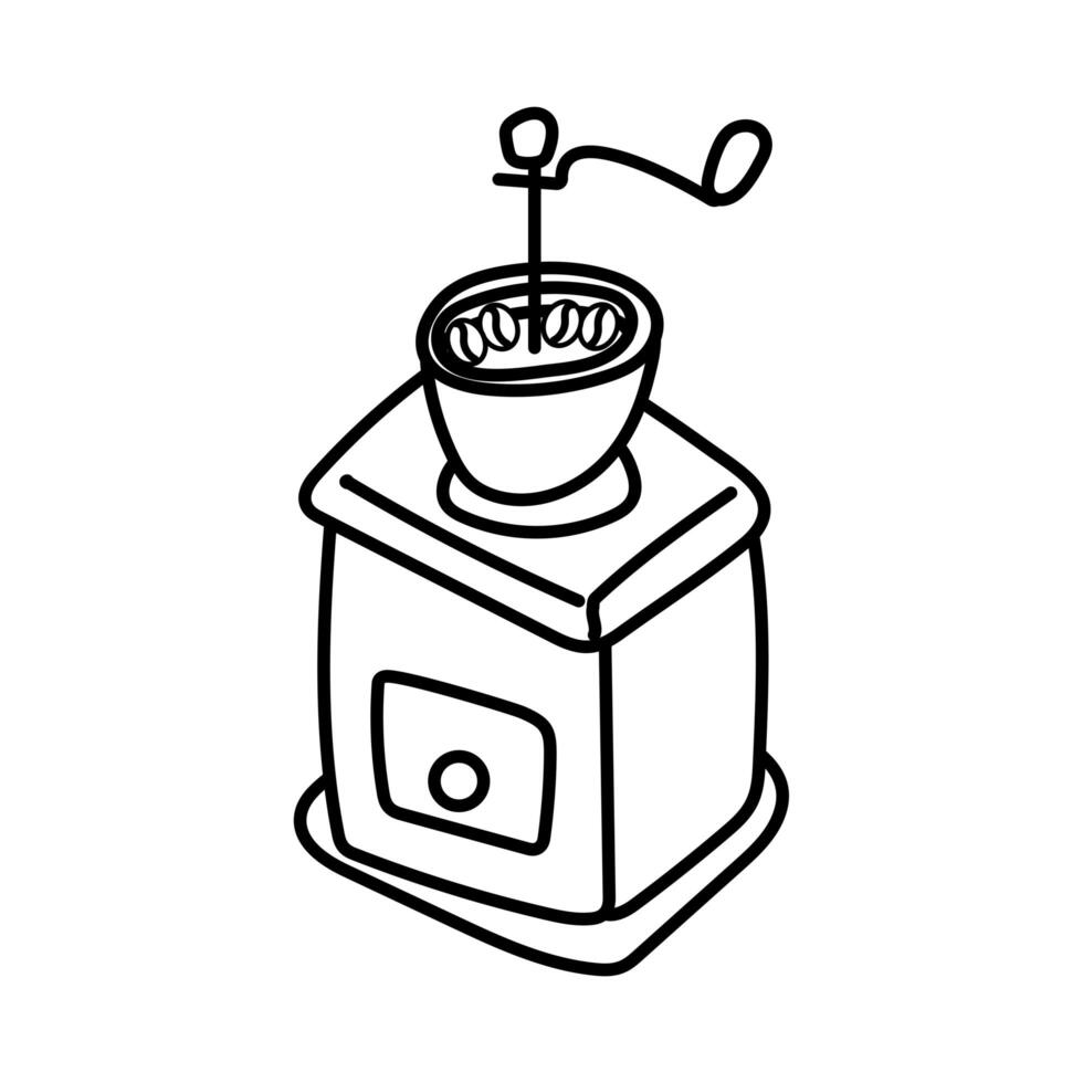 coffee toast machine line style icon vector