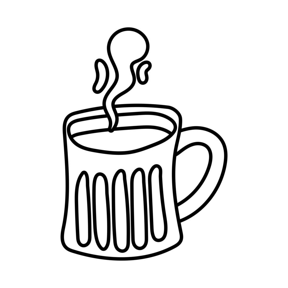 icono de estilo de línea de bebida de taza de café vector