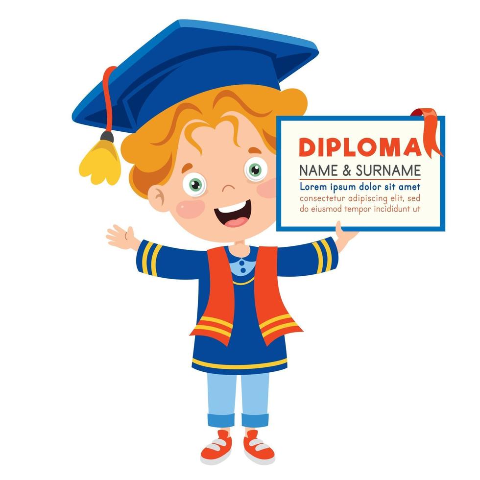 Happy School Kid Graduating vector